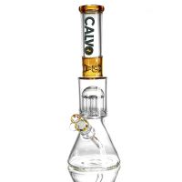 Skleněný bong CALVO Tree Perc Beaker, jantarový, 42 cm, zábrus 14 mm