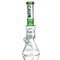 Skleněný bong CALVO Tree Perc Beaker, zelený, 42 cm, zábrus 14 mm